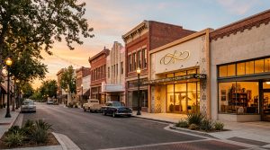 Historic downtown Bakersfield storefront representing preservation and local history