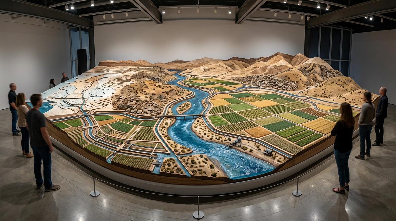 Kern River inspired artwork connecting water agriculture and Bakersfield history